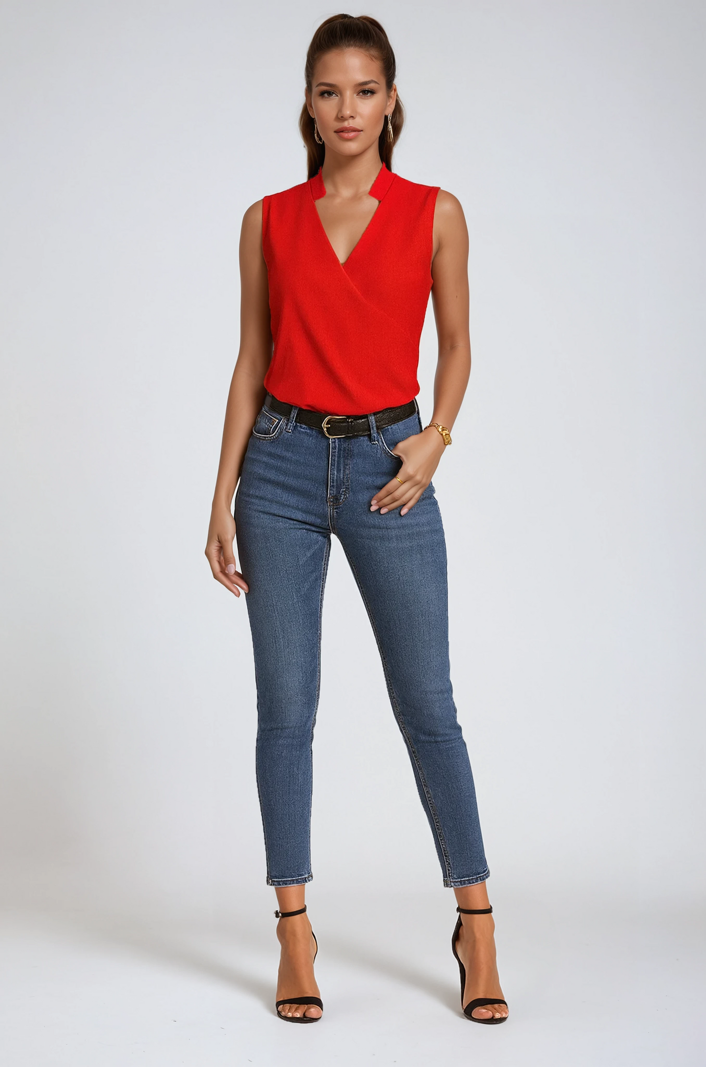 Lies Blouse Dames | Mouwloze Top & V-Hals