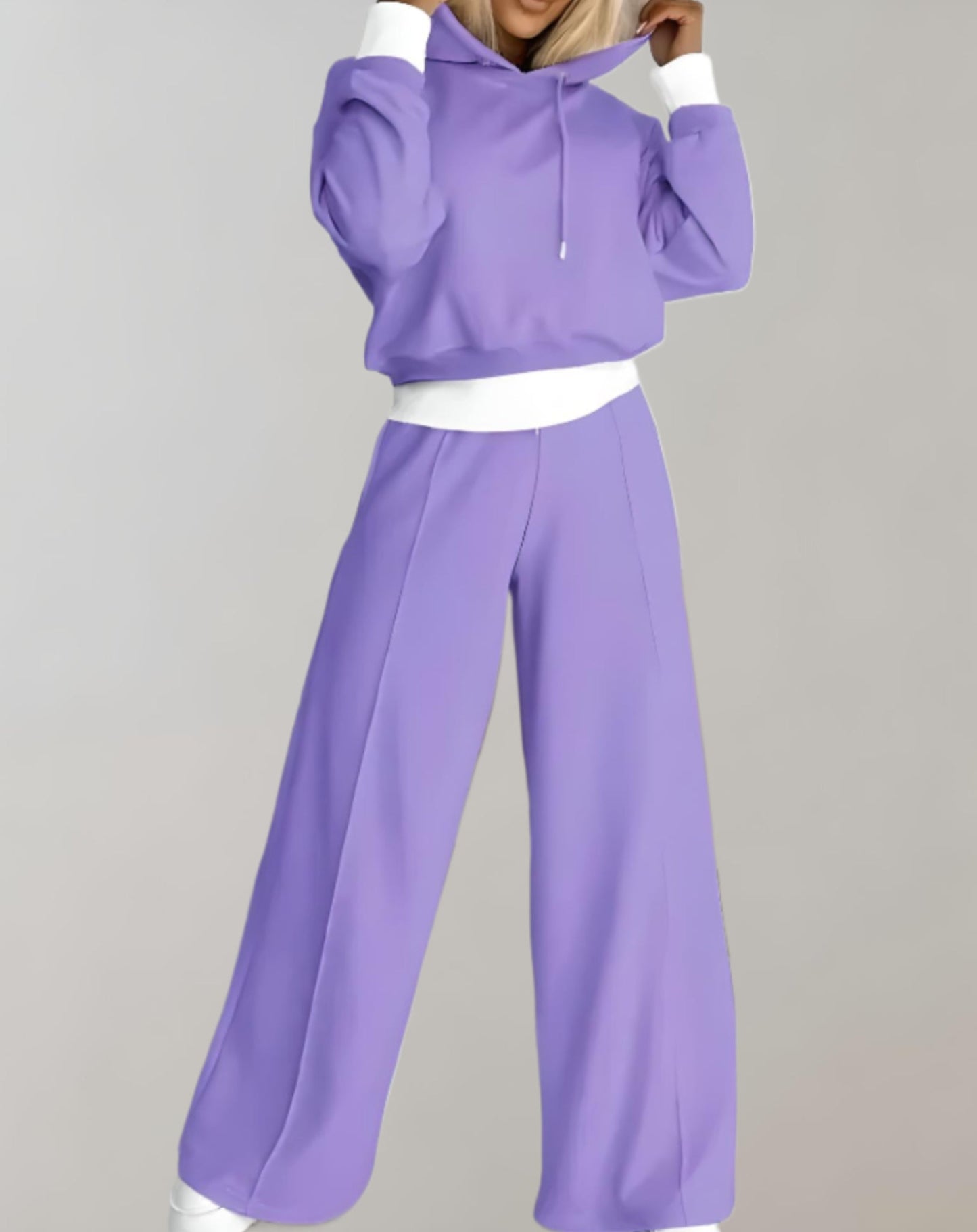 Dames Trainingspak | Hoodie Set met Wijde Broek