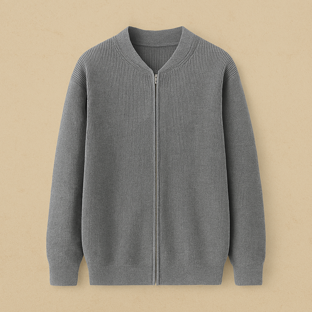 Gebreid Heren Vest met Rits | Minimalistisch & Tijdloos