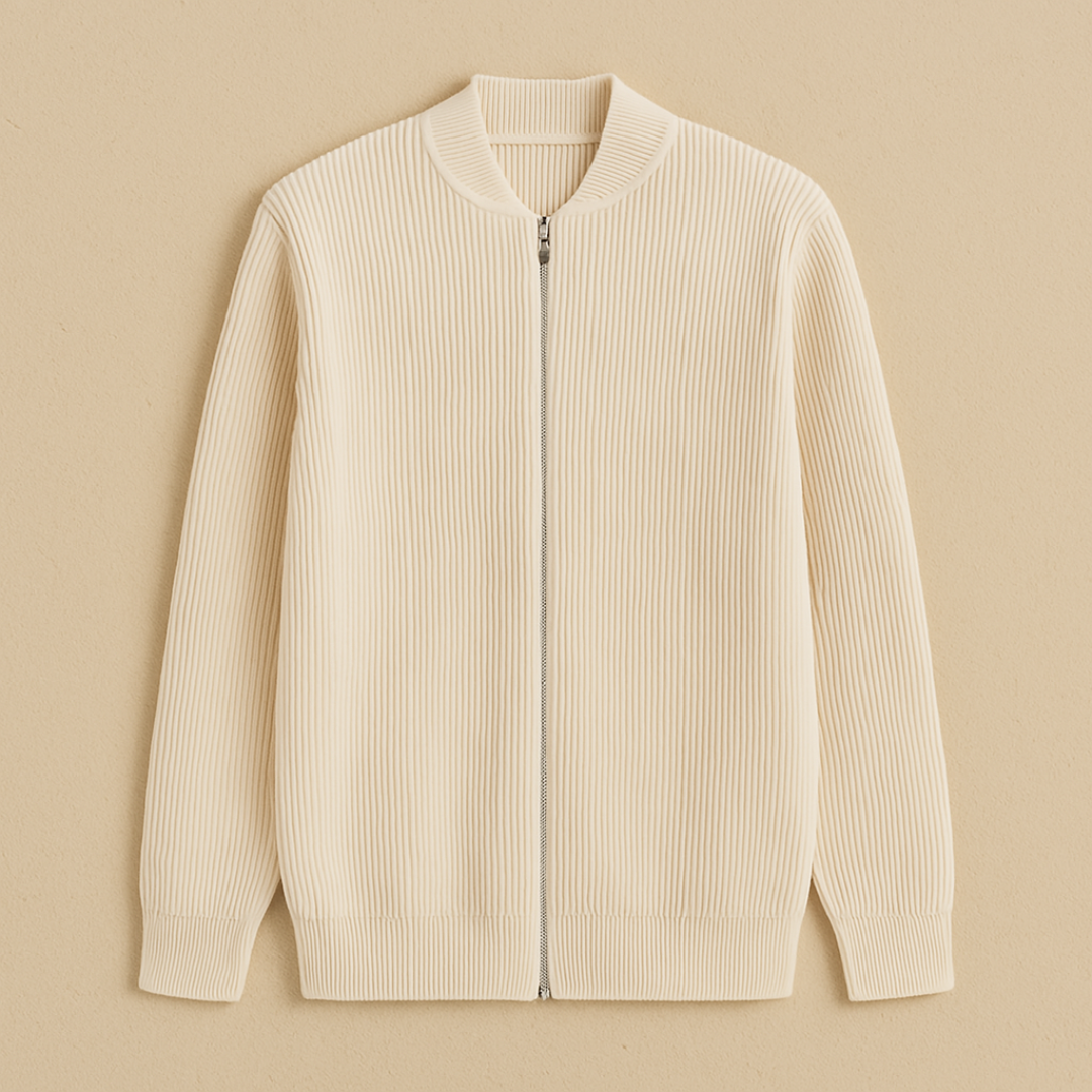Gebreid Heren Vest met Rits | Minimalistisch & Tijdloos