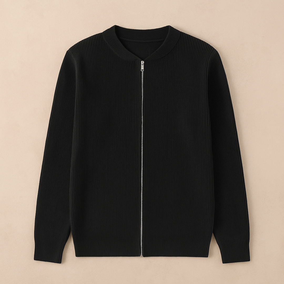 Gebreid Heren Vest met Rits | Minimalistisch & Tijdloos
