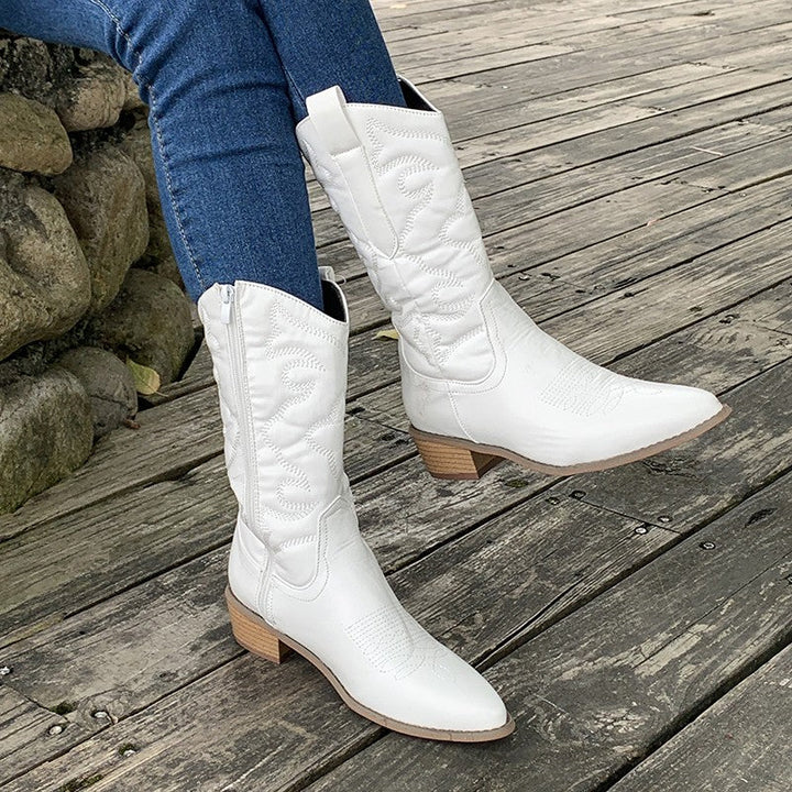 Cowboylaarzen met Stikseldetail Stijlvol en Comfortabel