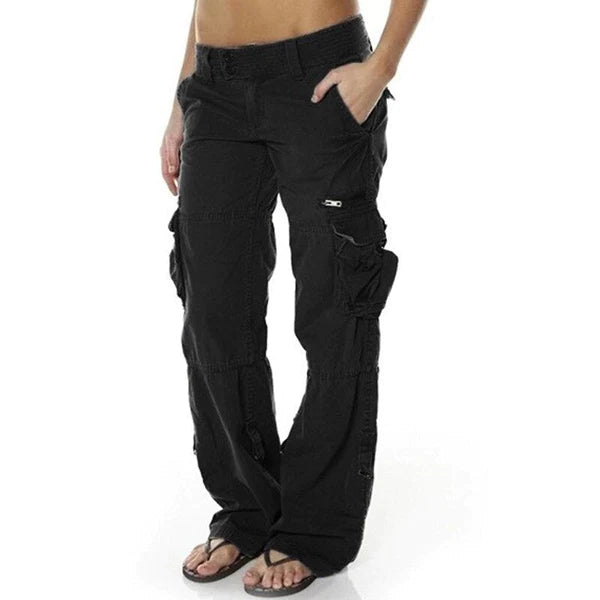 Eliana - Stylish Low Waist Cargo Broek met Zakken voor Dames