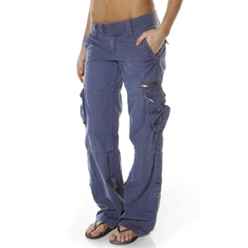 Eliana - Stylish Low Waist Cargo Broek met Zakken voor Dames