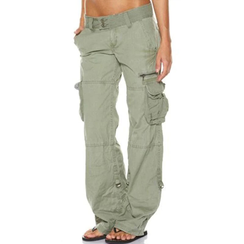 Eliana - Stylish Low Waist Cargo Broek met Zakken voor Dames