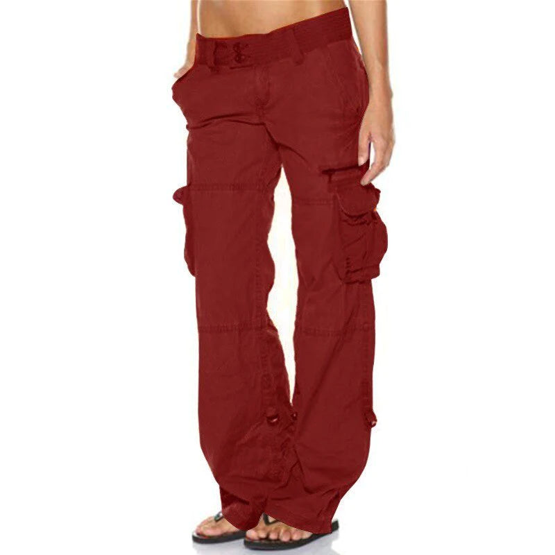 Eliana - Stylish Low Waist Cargo Broek met Zakken voor Dames