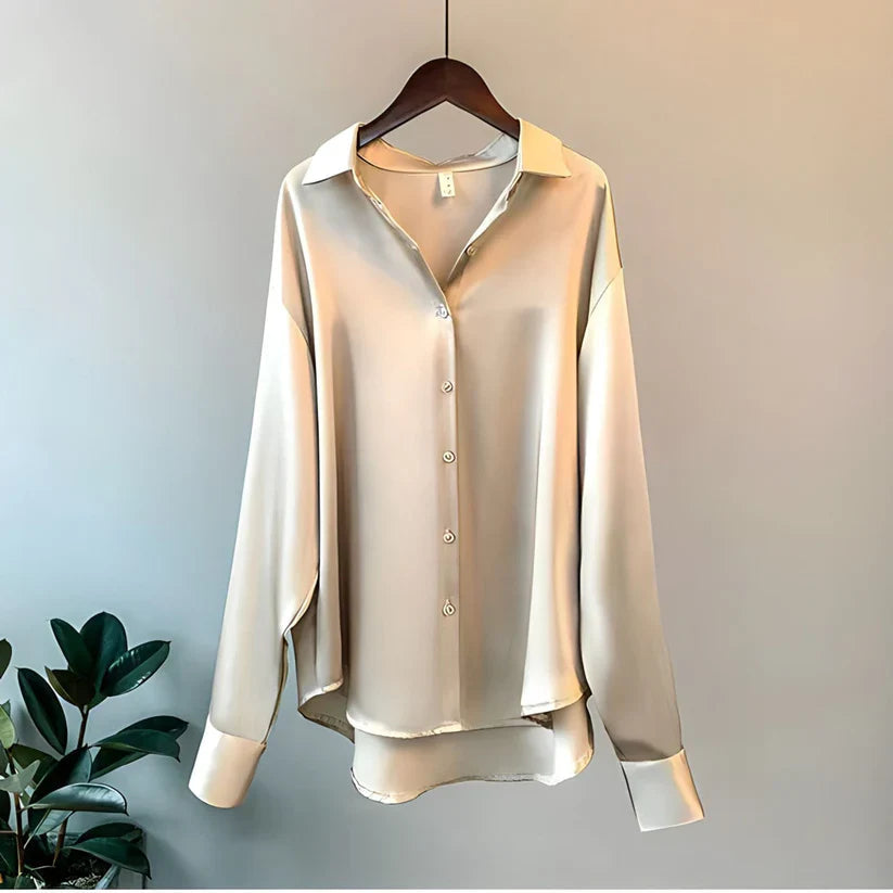 Teresa Dames Blouse | Satijn & Knoopsluiting