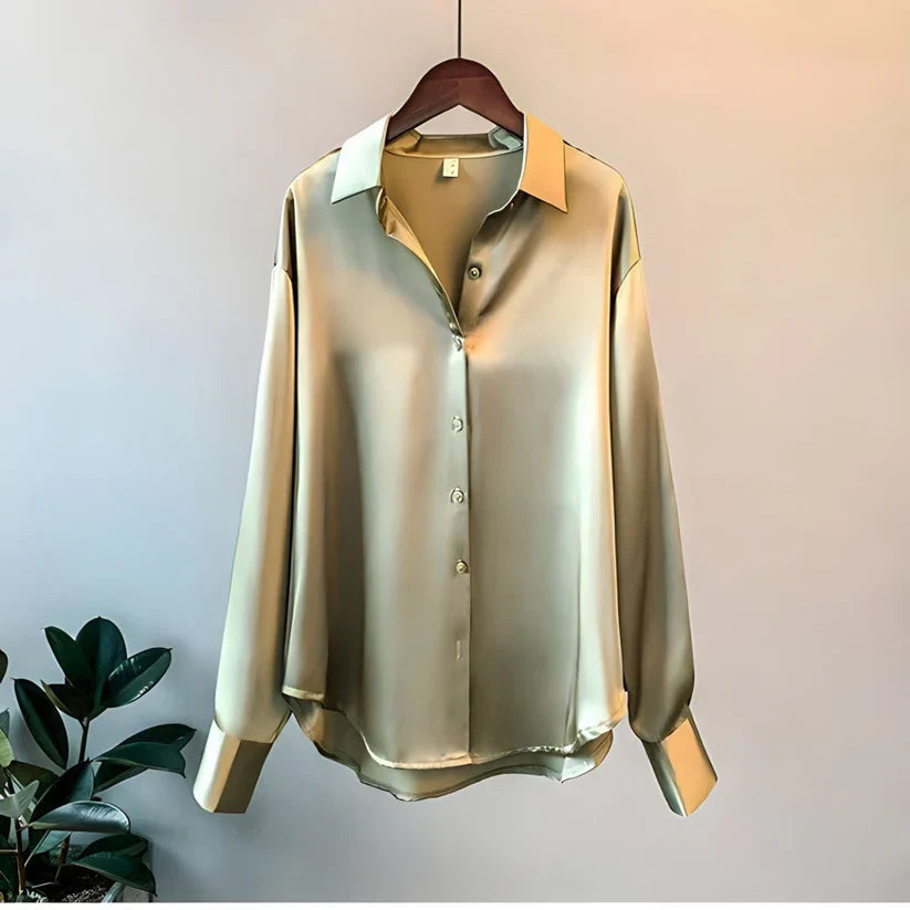 Teresa Dames Blouse | Satijn & Knoopsluiting