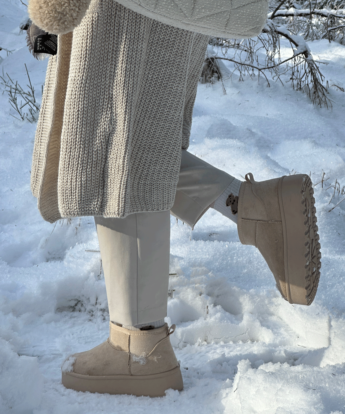 Beige Boots Dames | Warme Voering
