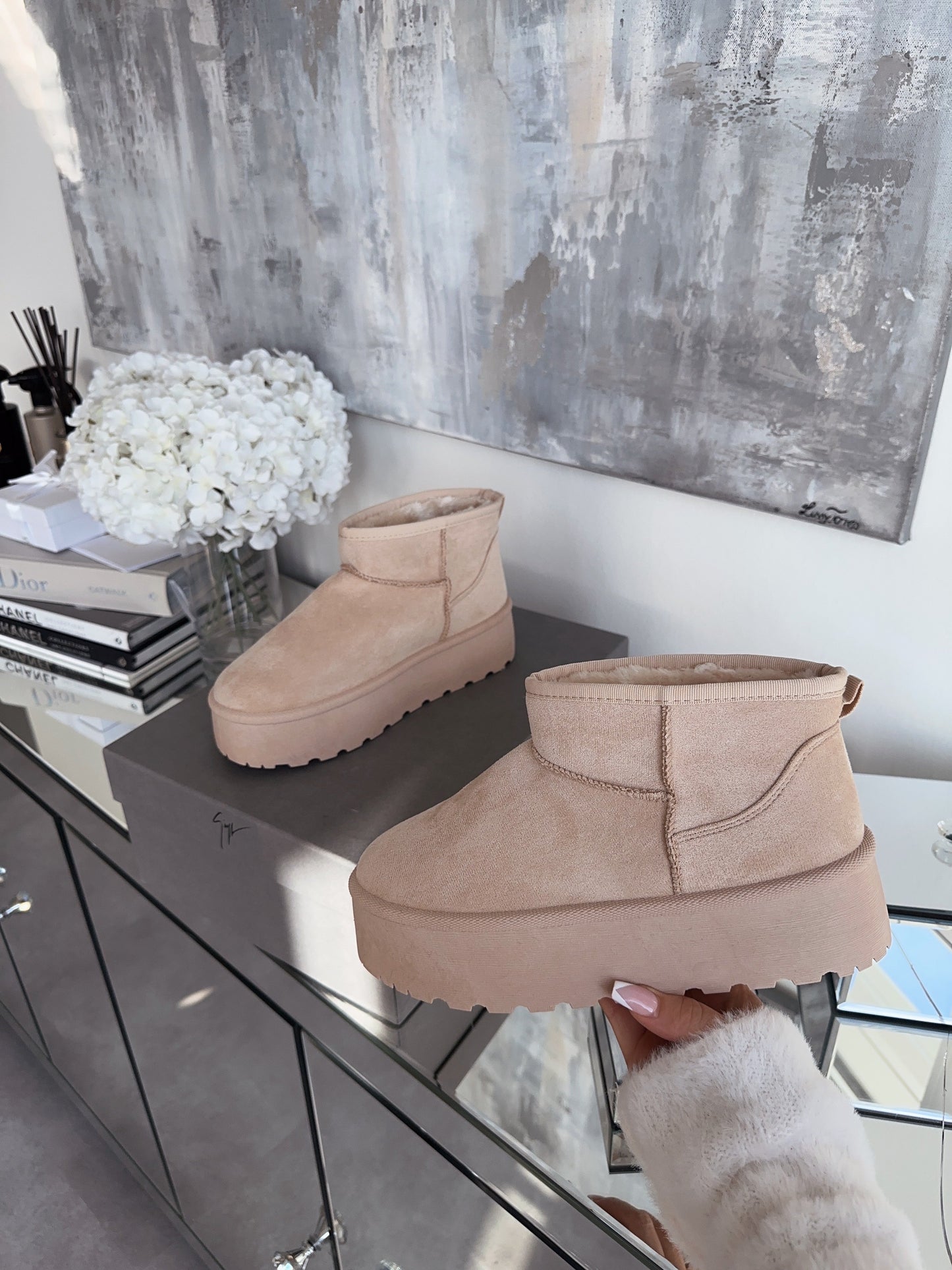 Beige Boots Dames | Warme Voering