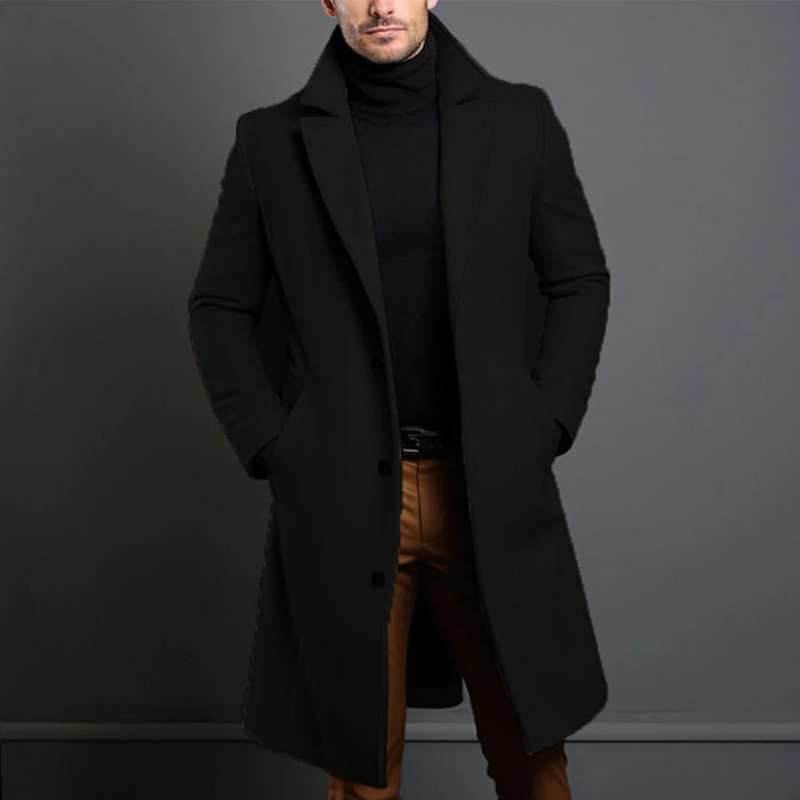 Heren Winterjas Lang | Met Knoopsluiting