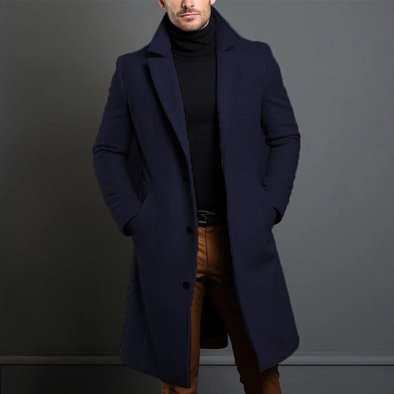 Heren Winterjas Lang | Met Knoopsluiting