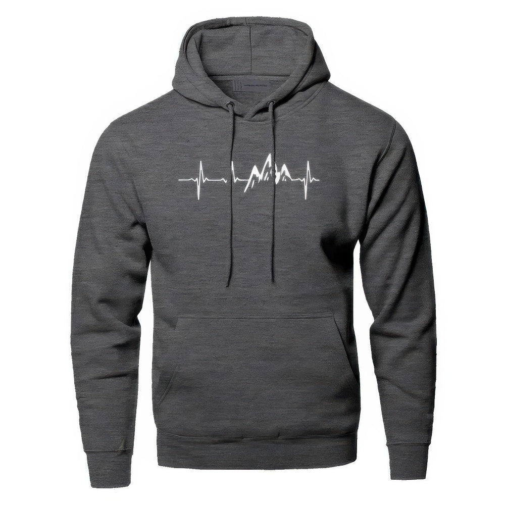Hoodie Heren | Hartslag & Bergen Print