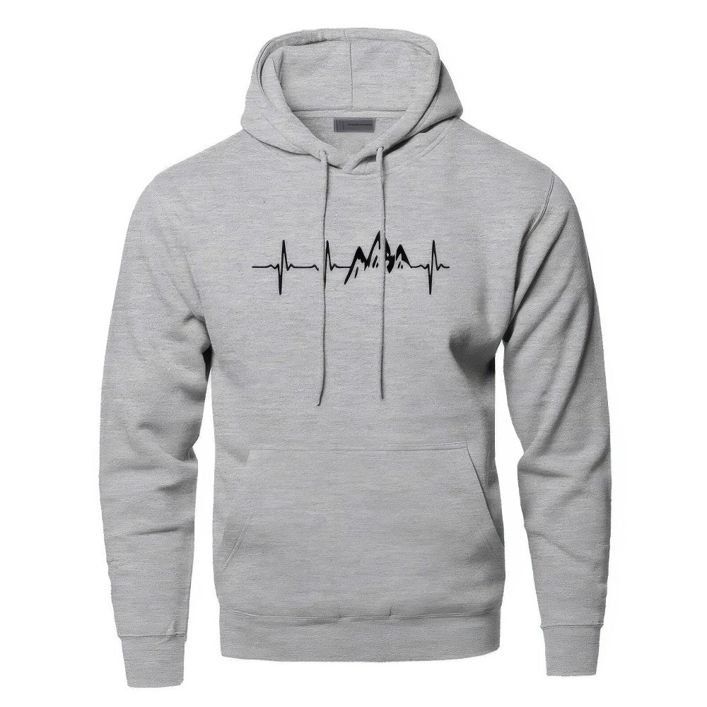 Hoodie Heren | Hartslag & Bergen Print