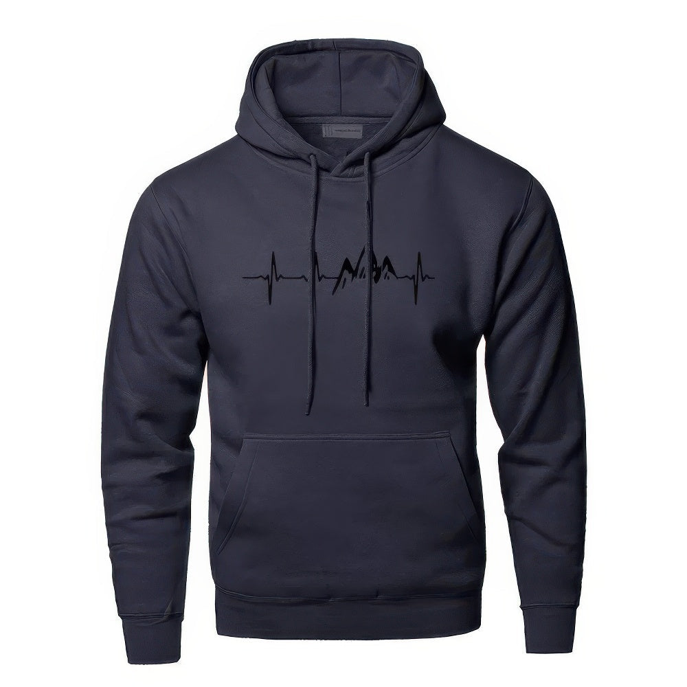 Hoodie Heren | Hartslag & Bergen Print