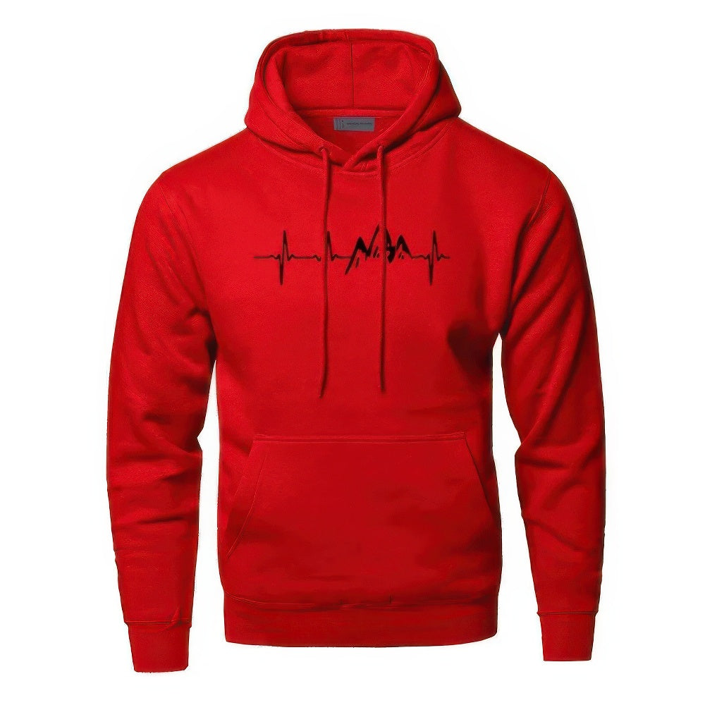 Hoodie Heren | Hartslag & Bergen Print
