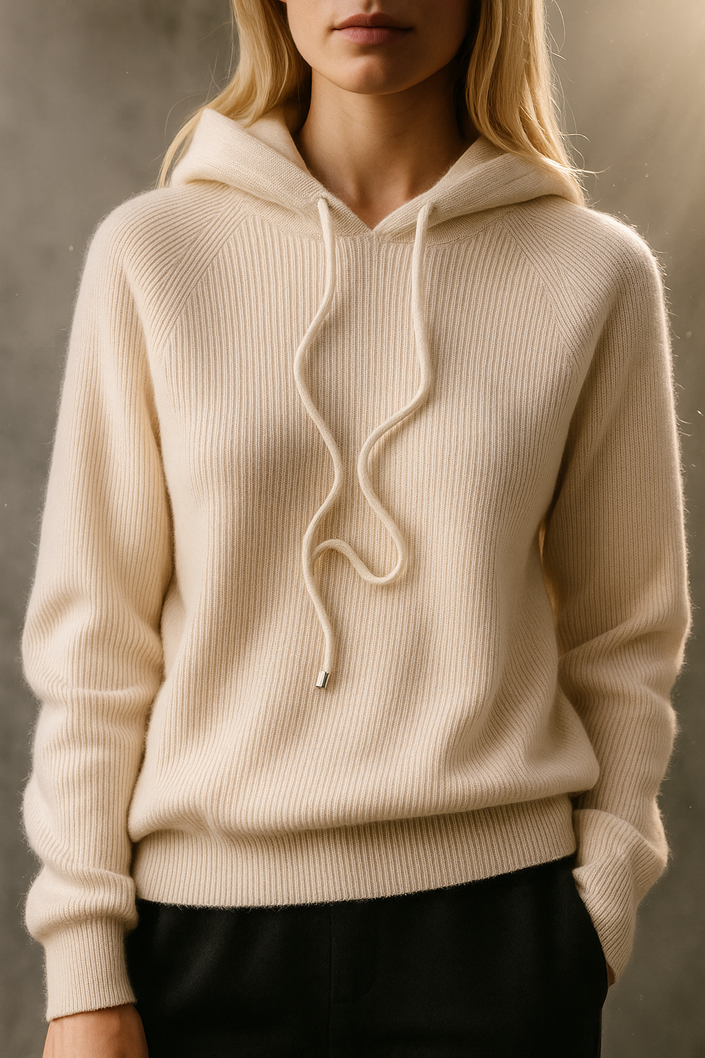 Dames Gebreide Hoodie | Zachte Trui met Capuchon