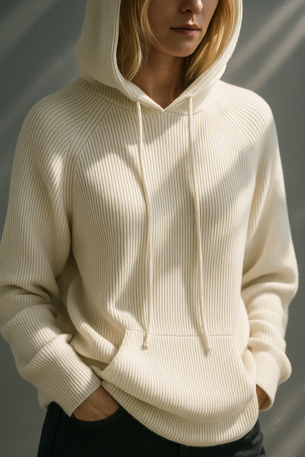 Dames Gebreide Hoodie | Zachte Trui met Capuchon