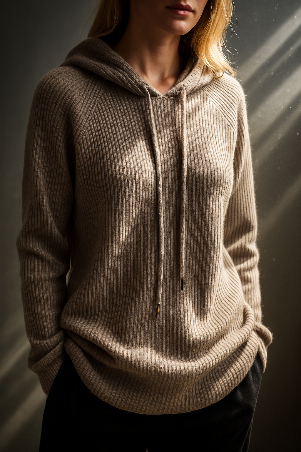 Dames Gebreide Hoodie | Zachte Trui met Capuchon