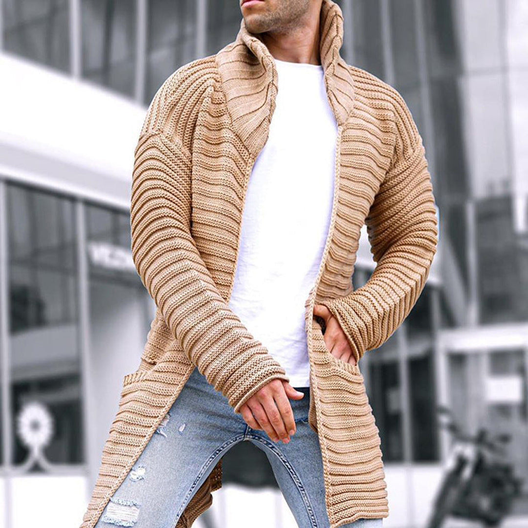 Miro - Moderne Lange Gebreide Heren Cardigan