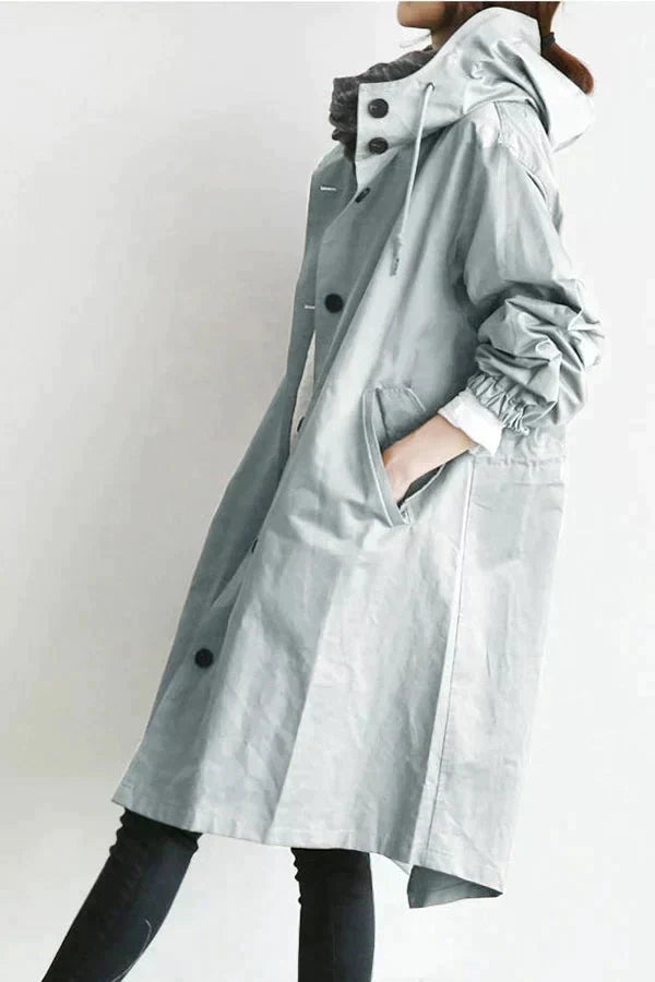 Lange Jas Dames | Capuchon & Knoopsluiting