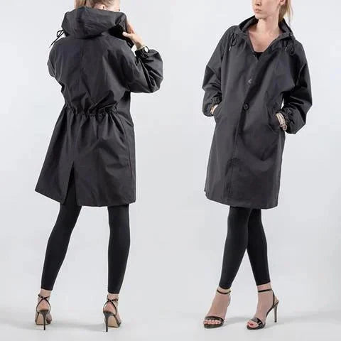 Lange Jas Dames | Capuchon & Knoopsluiting