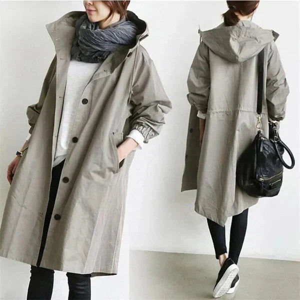 Lange Jas Dames | Capuchon & Knoopsluiting