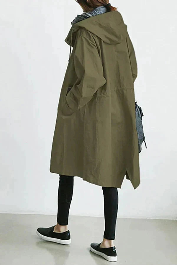 Lange Jas Dames | Capuchon & Knoopsluiting