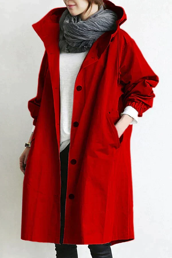 Lange Jas Dames | Capuchon & Knoopsluiting