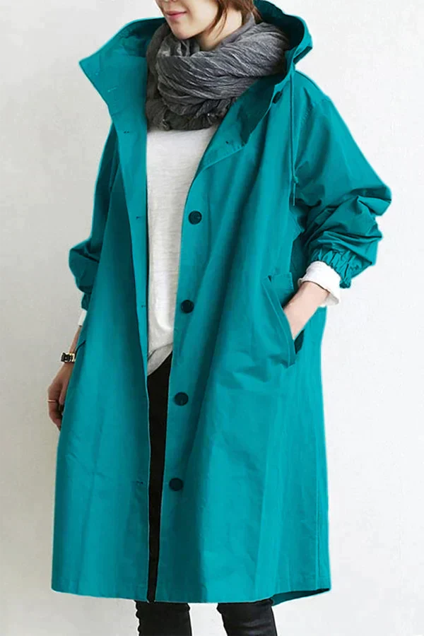 Lange Jas Dames | Capuchon & Knoopsluiting