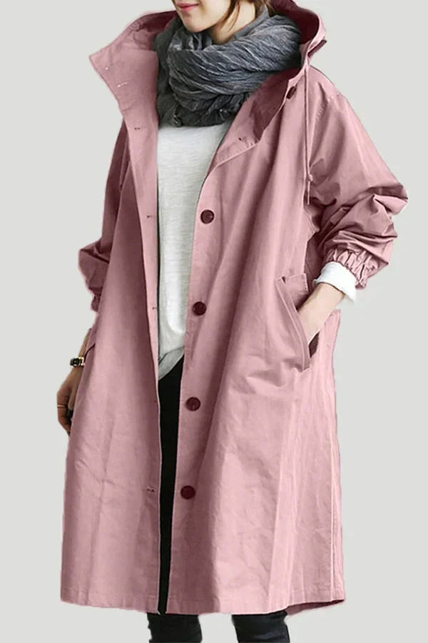 Lange Jas Dames | Capuchon & Knoopsluiting