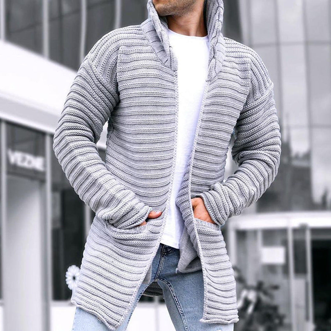 Miro - Moderne Lange Gebreide Heren Cardigan