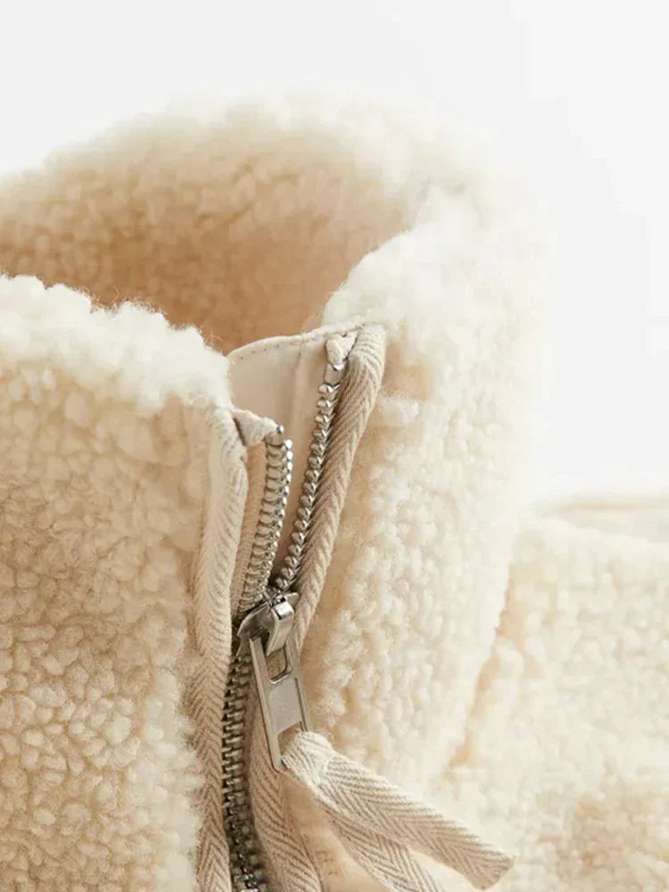Teddy Dames Jas | Fleece met Rits