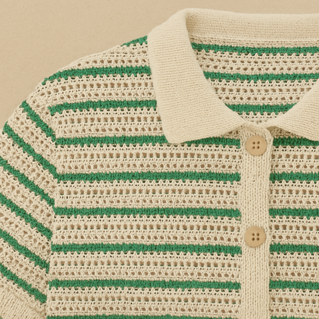 Luchtig Gebreide Heren Polo met Knopen | Zomers & Stijlvol