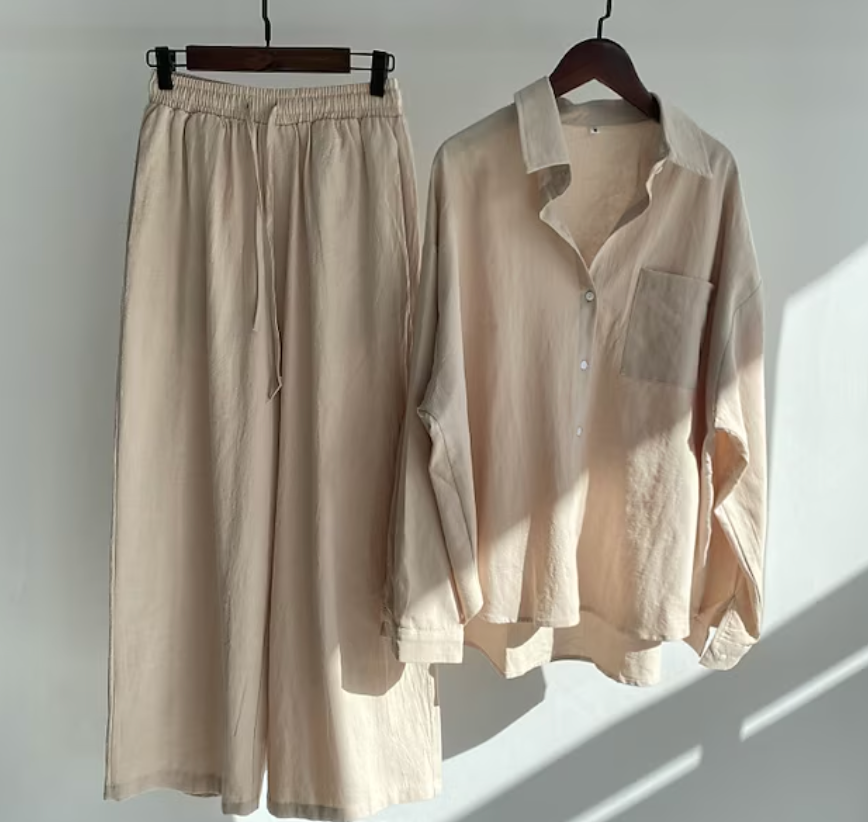 Luchtige Linnen Tweedelige Set – Tijdloos & Comfortabel