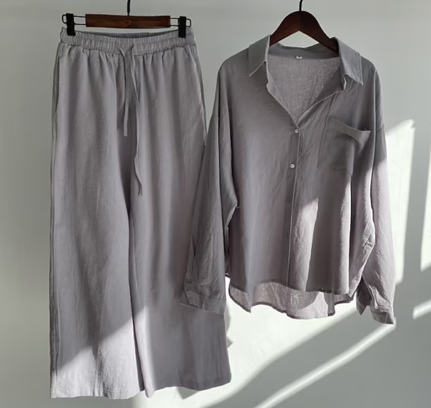 Luchtige Linnen Tweedelige Set – Tijdloos & Comfortabel