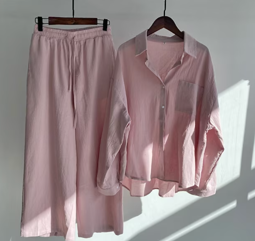 Luchtige Linnen Tweedelige Set – Tijdloos & Comfortabel