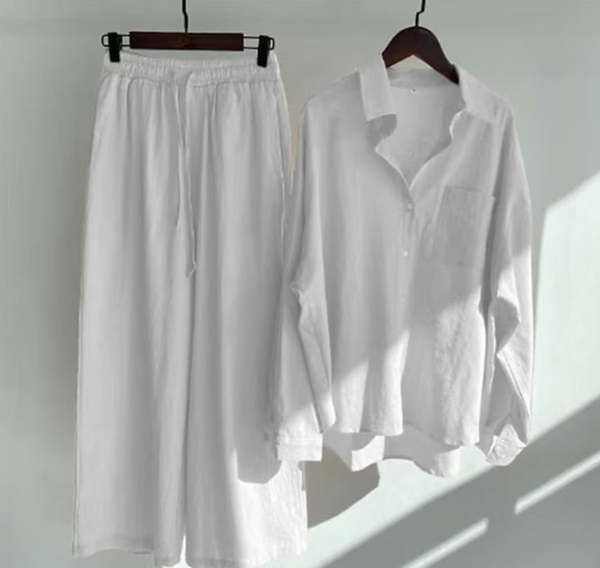Luchtige Linnen Tweedelige Set – Tijdloos & Comfortabel