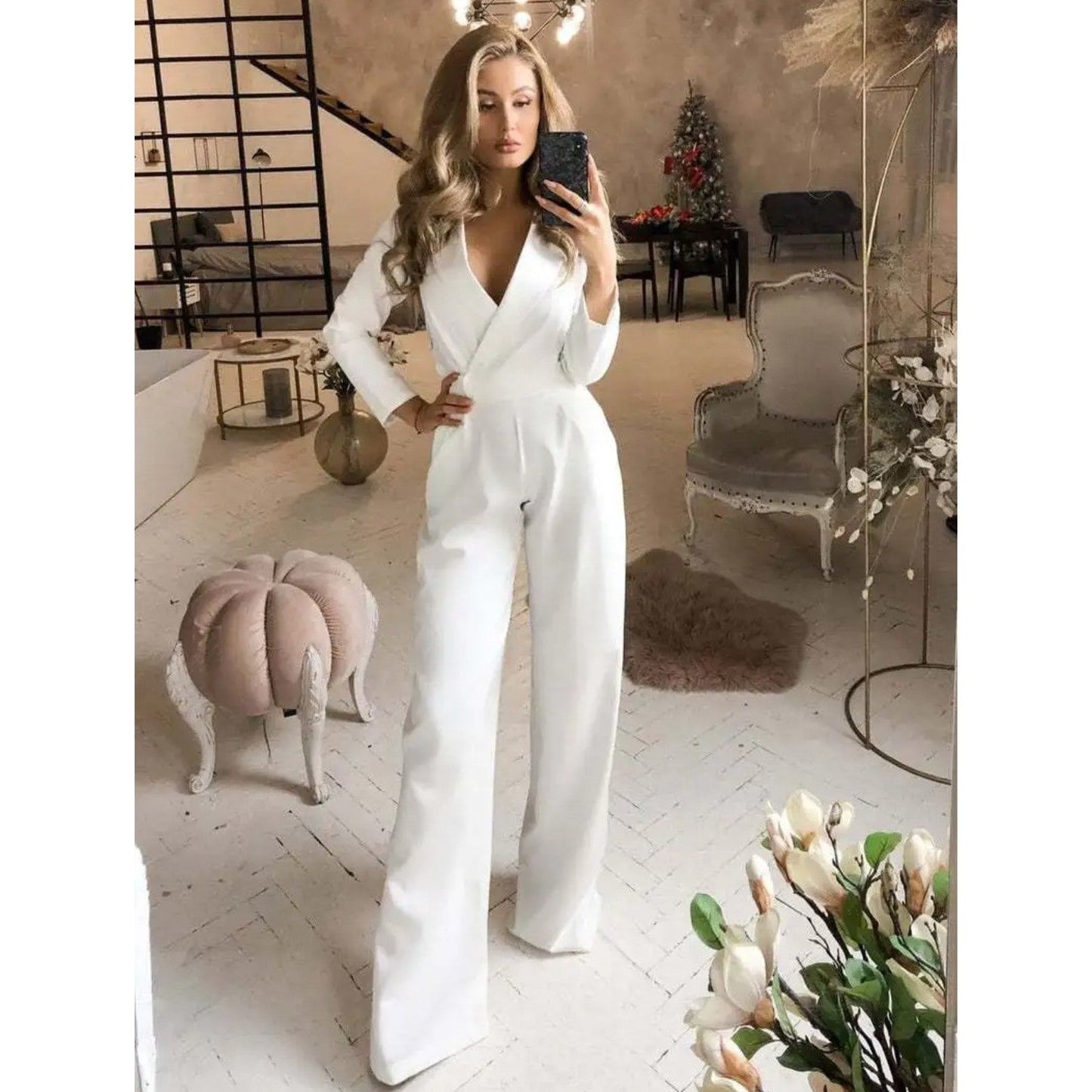 Luxe Blazer Jumpsuit met Elegante Pasvorm