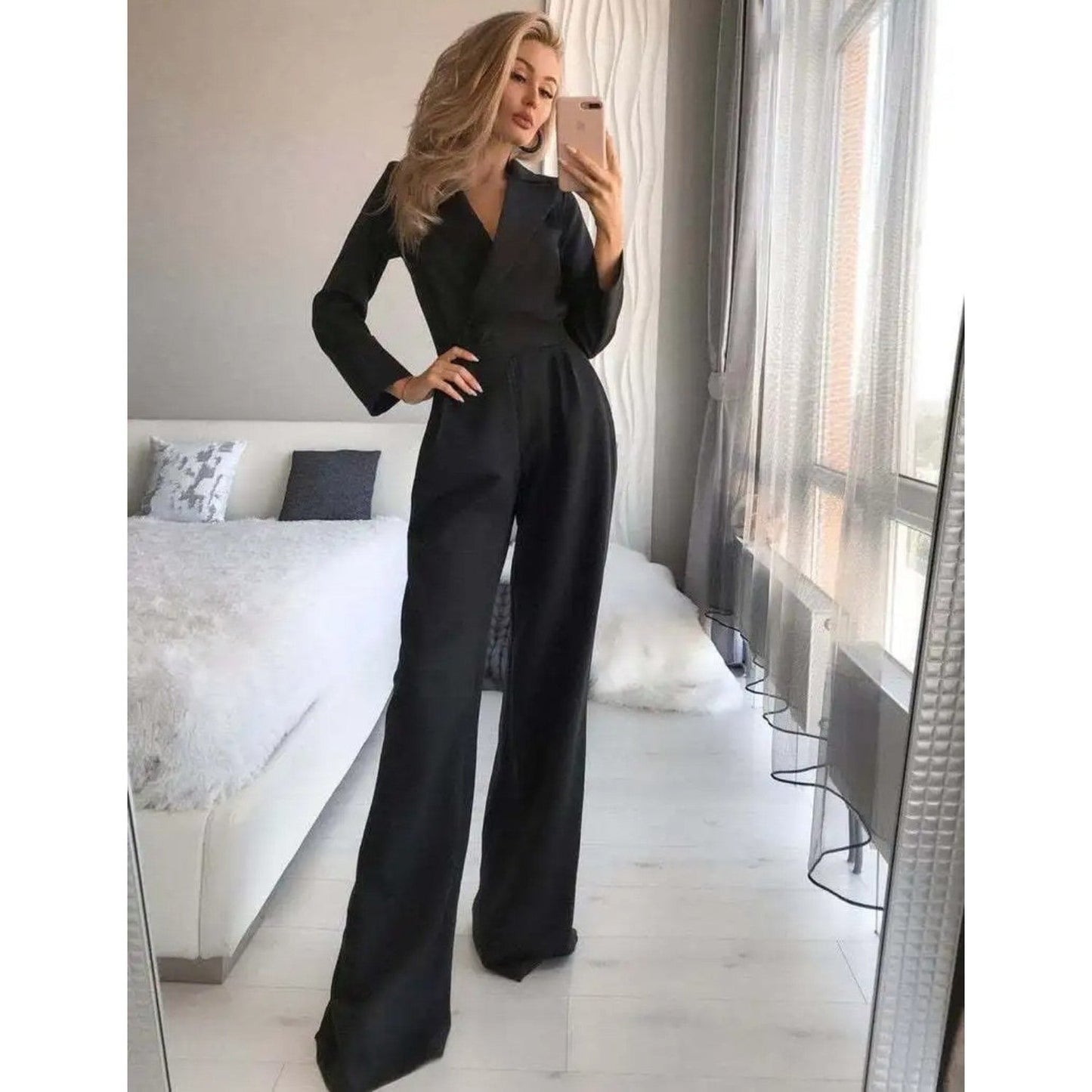 Luxe Blazer Jumpsuit met Elegante Pasvorm