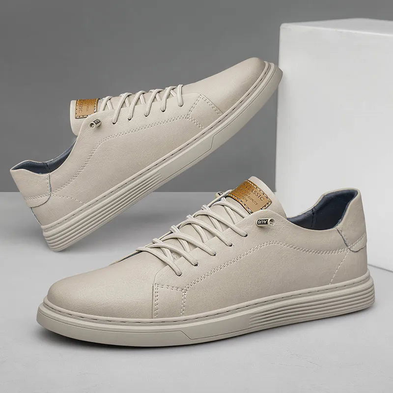 Heren leren sneakers, stijlvolle casual schoenen met comfortabele zool, premium materiaal en minimalistisch design, perfect voor dagelijks gebruik of formele gelegenheden.