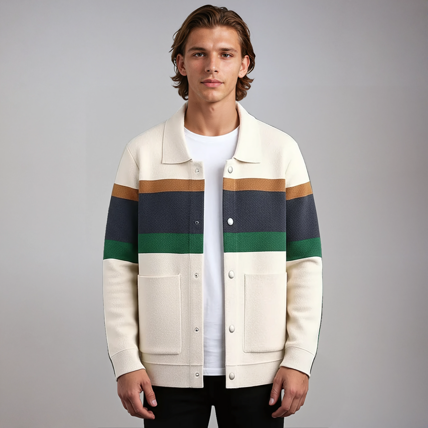 Heren Vest | Gekleurde Strepen & Knoopsluiting
