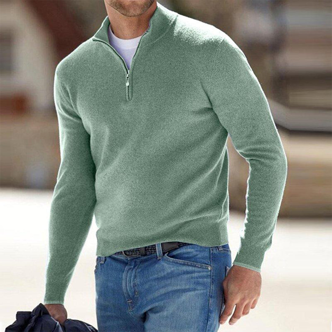Maxim Heren Trui Half Zip | Wolmix & Ritssluiting