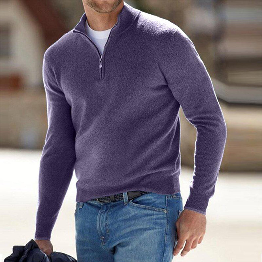 Maxim Heren Trui Half Zip | Wolmix & Ritssluiting
