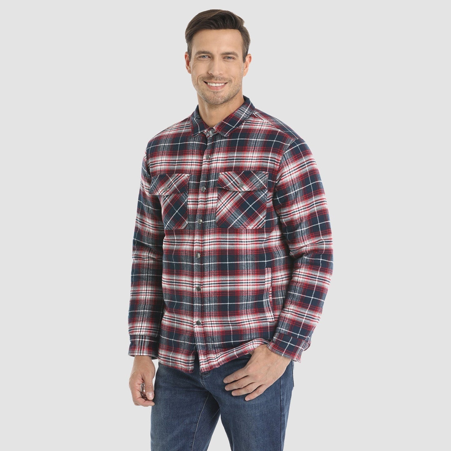 Leandro - Dik Flanellen Overhemdjack - Warme Winterstijl