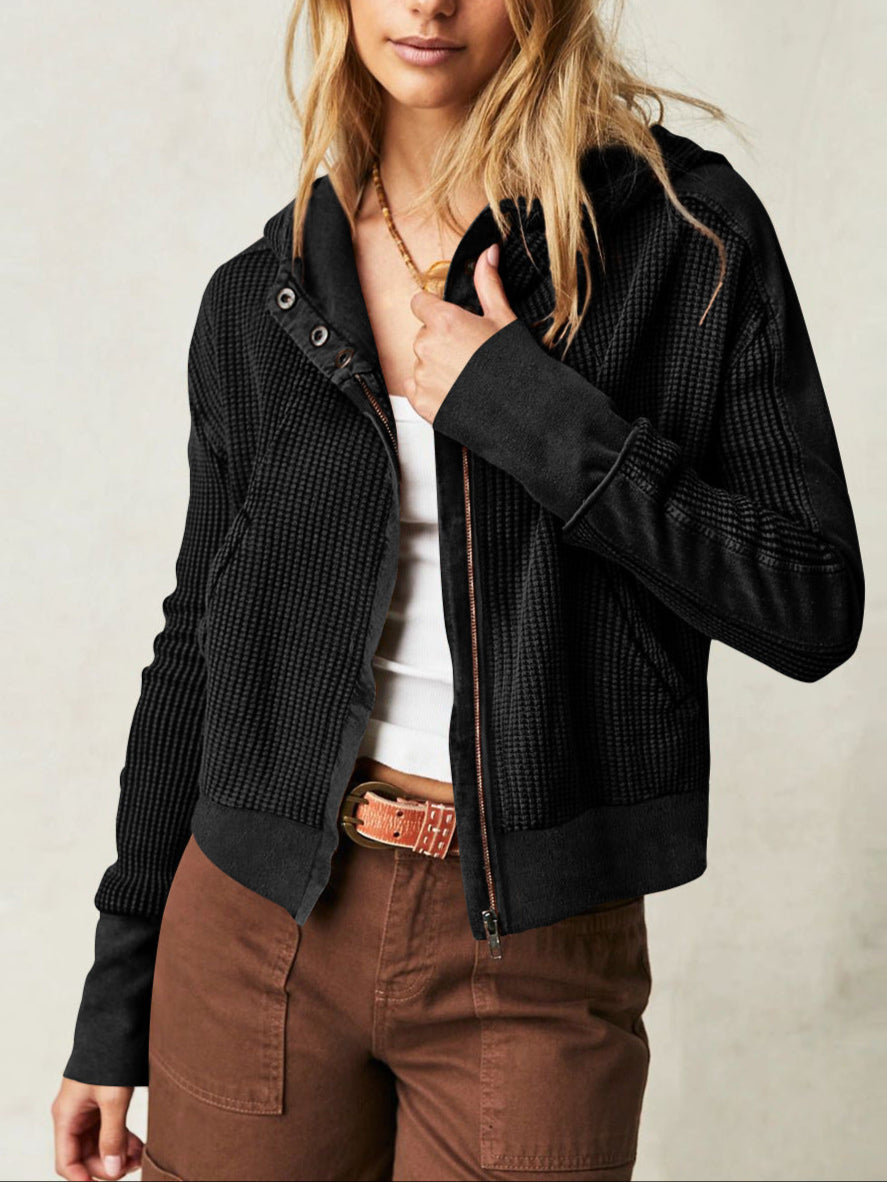 Dames Vest | Wafelstructuur met Capuchon