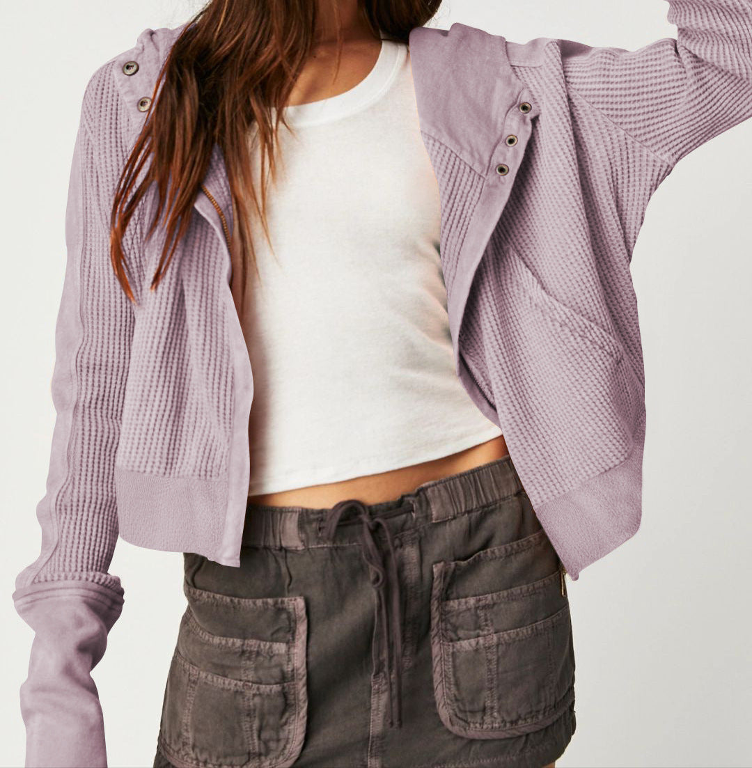 Dames Vest | Wafelstructuur met Capuchon