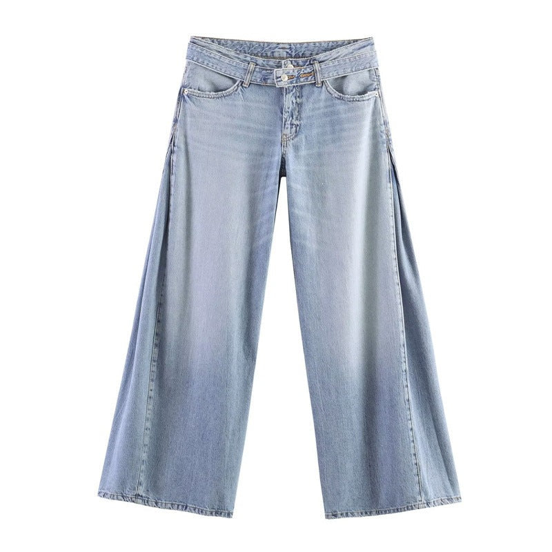 Dames Jeans Hoge Taille Wide Leg | Rafelzoom