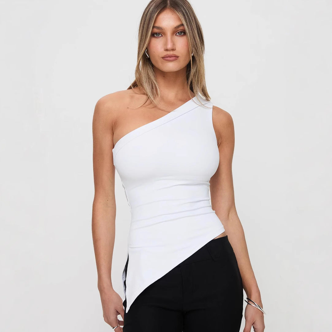 Trendy dames asymmetrische top – Comfortabel & stijlvol voor de zomer