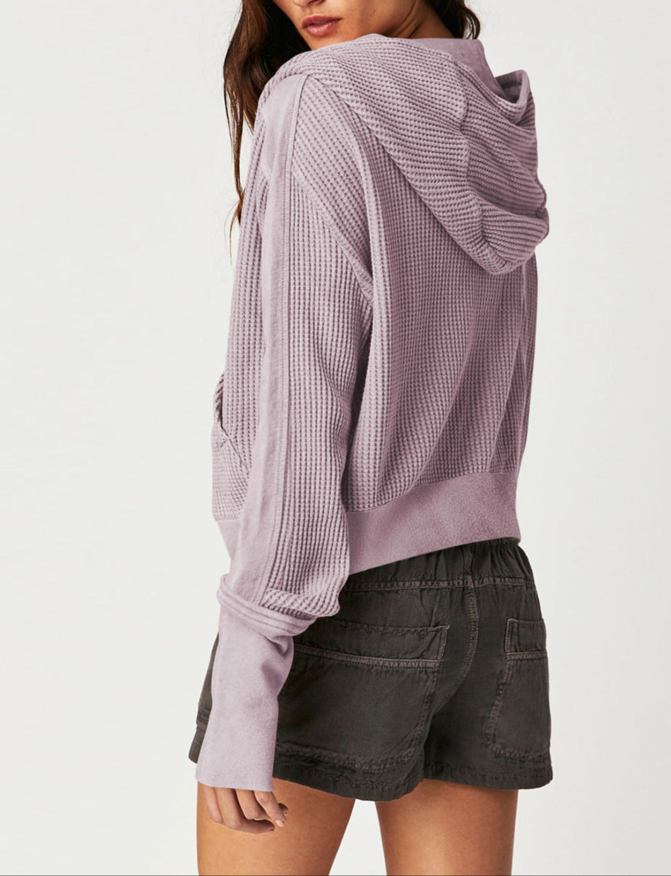 Dames Vest | Wafelstructuur met Capuchon
